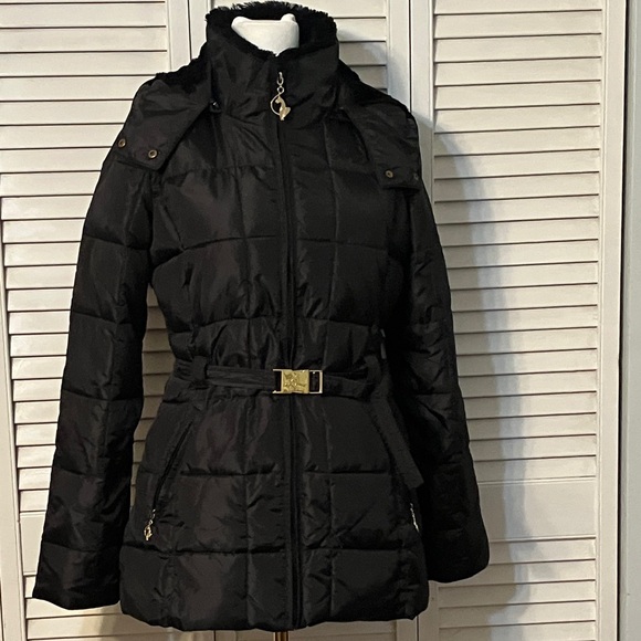 Baby Phat Black Puffer Jacket with Gold Accents - Picture 1 of 14
